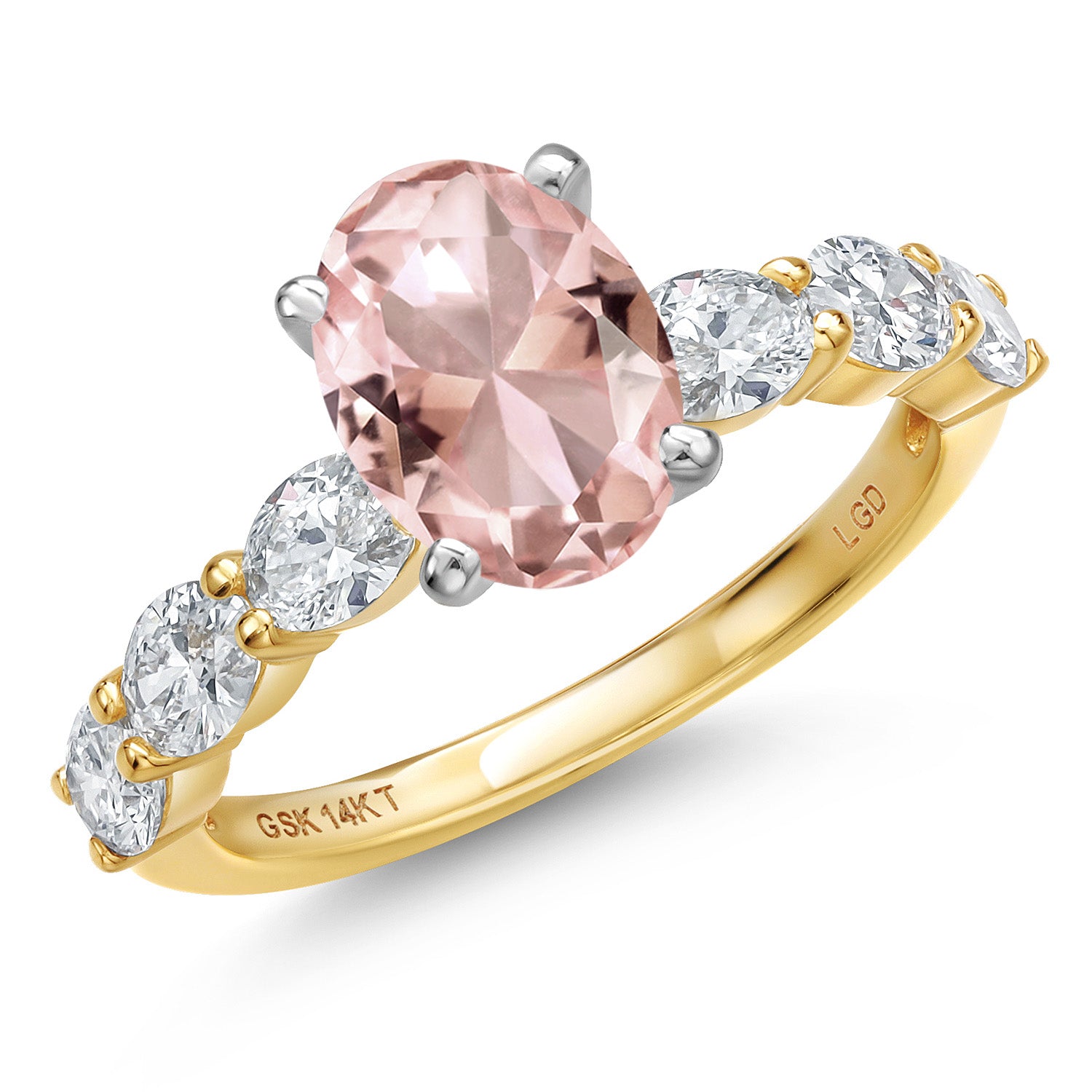 Nano Morganite - October_6_Ring in 14K Two Tone Gold