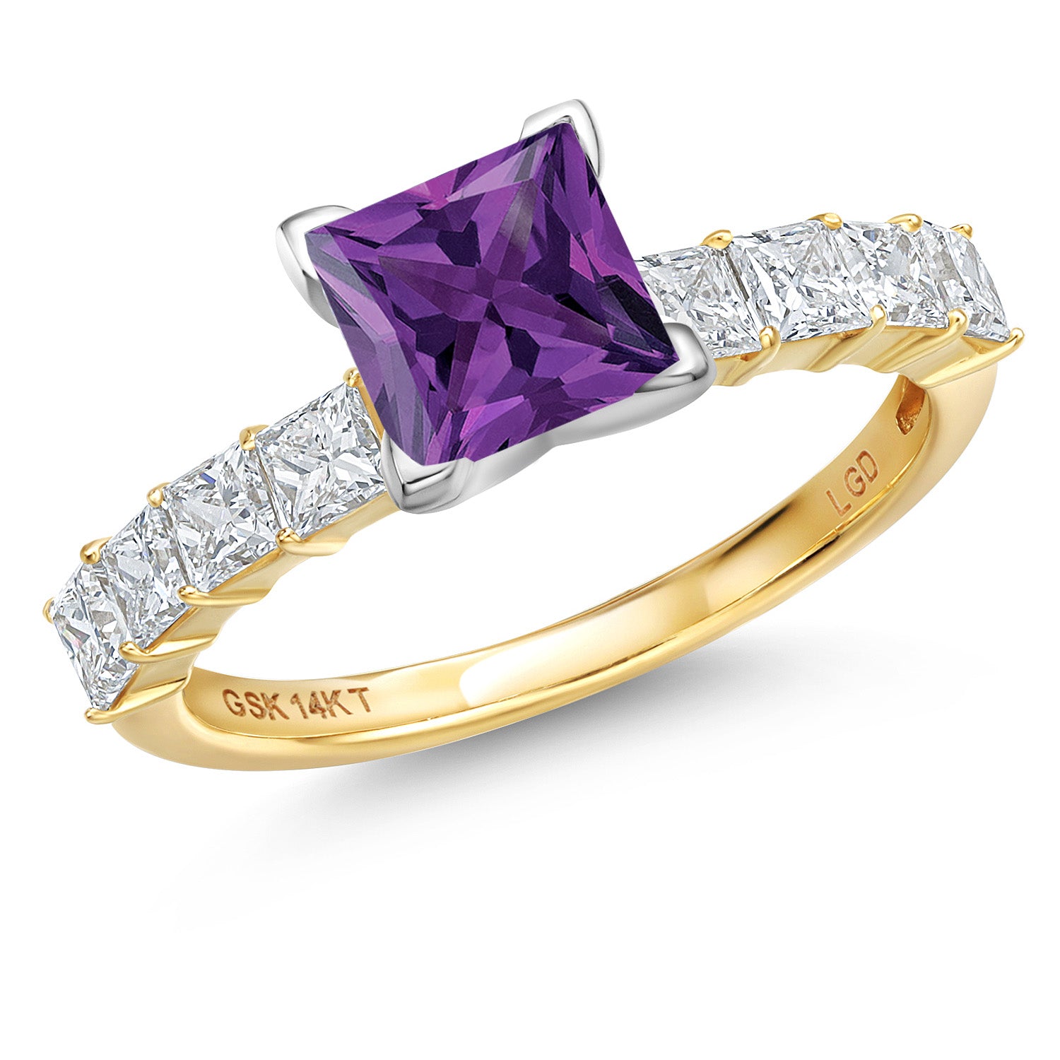 Amethyst - February_9_Ring in 14K Two Tone Gold