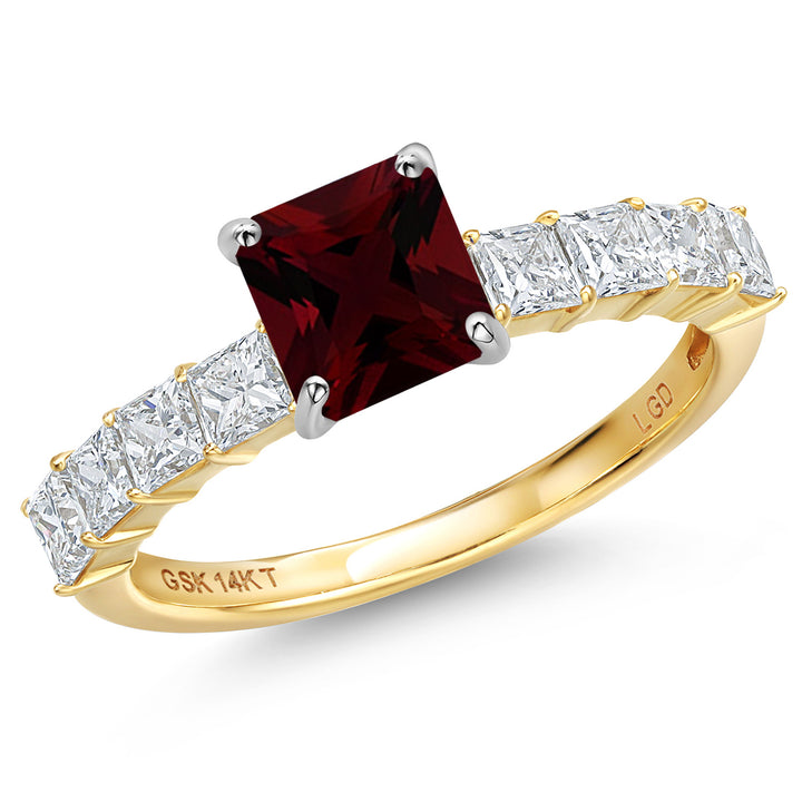 Garnet - January_9_Ring in 14K Two Tone Gold
