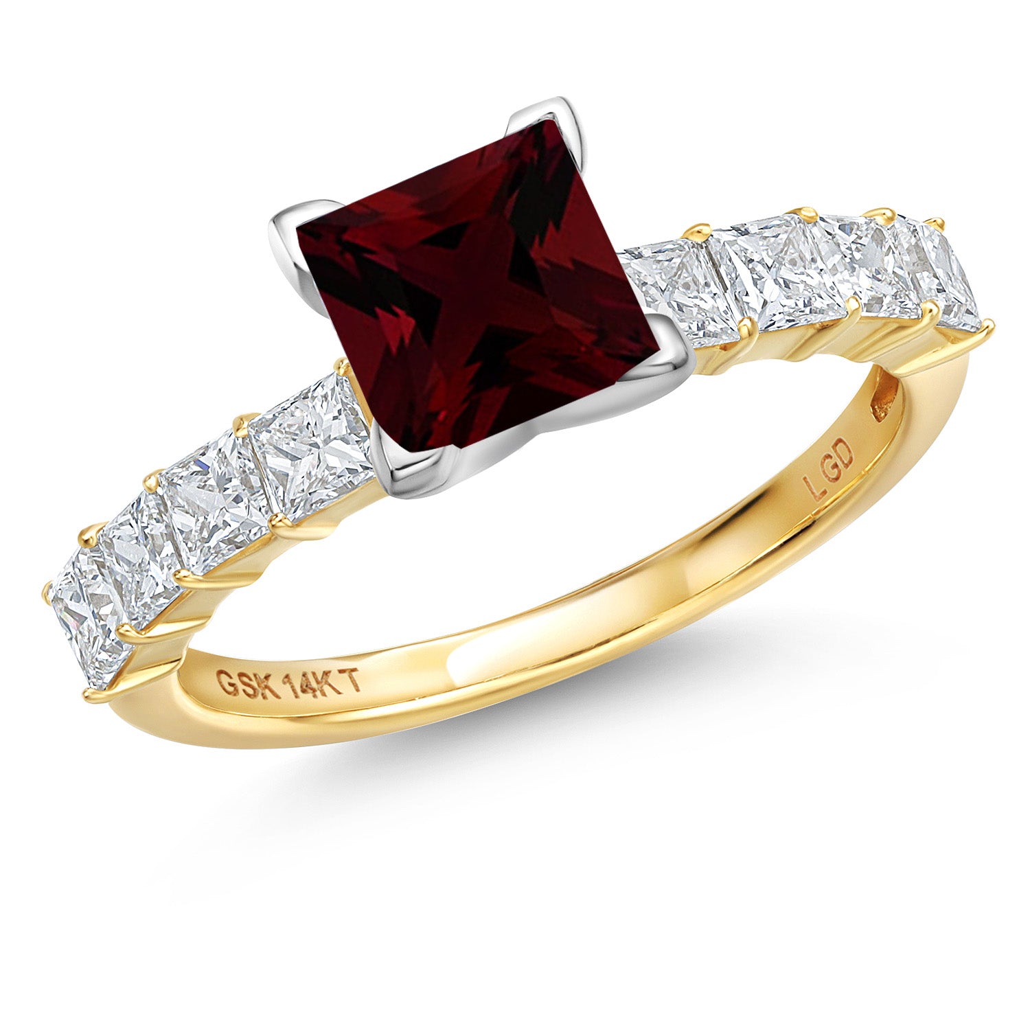 Garnet - January_8_Ring in 14K Two Tone Gold