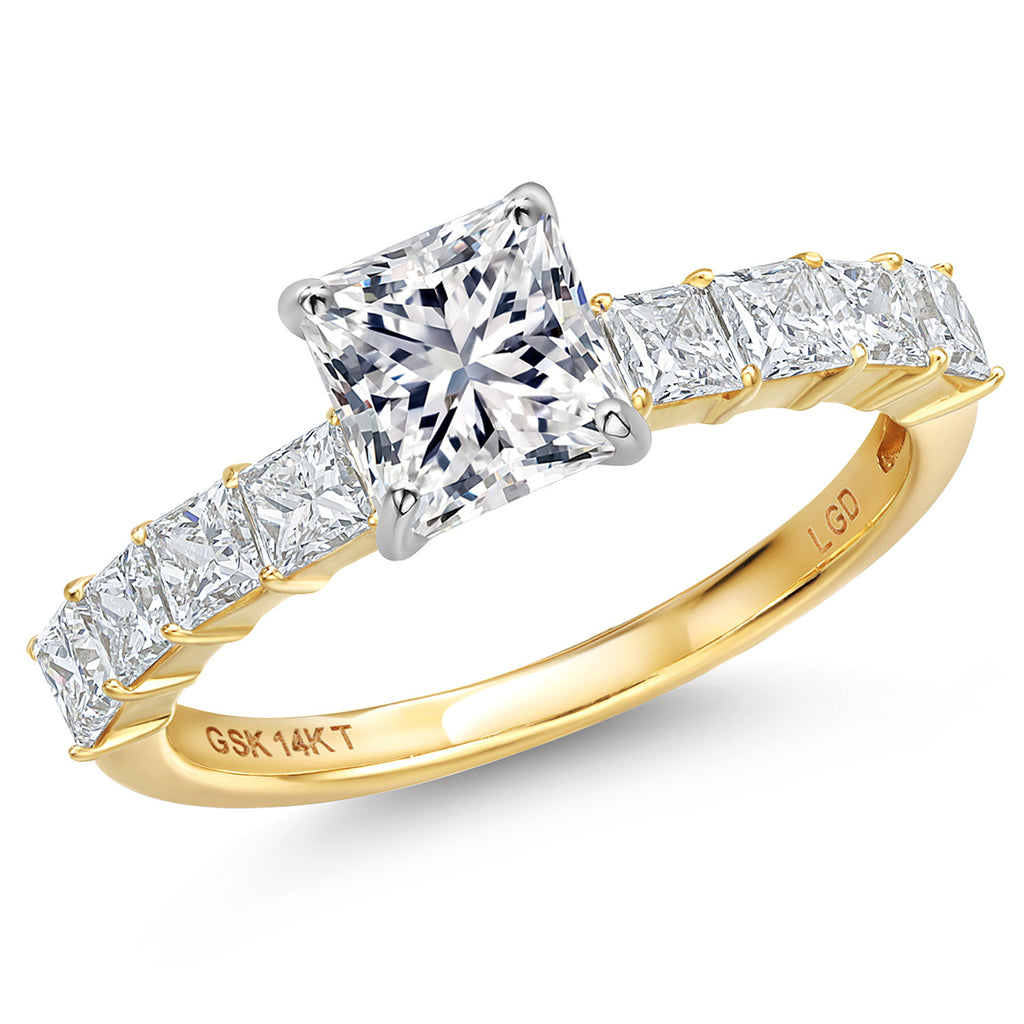 Princess Cut_Center 1ct_8_Ring in 14K Two Tone Gold