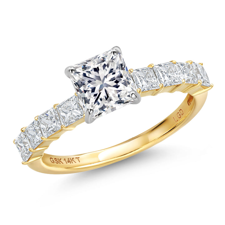 Princess Cut_Center 1ct_5_Ring in 14K Two Tone Gold