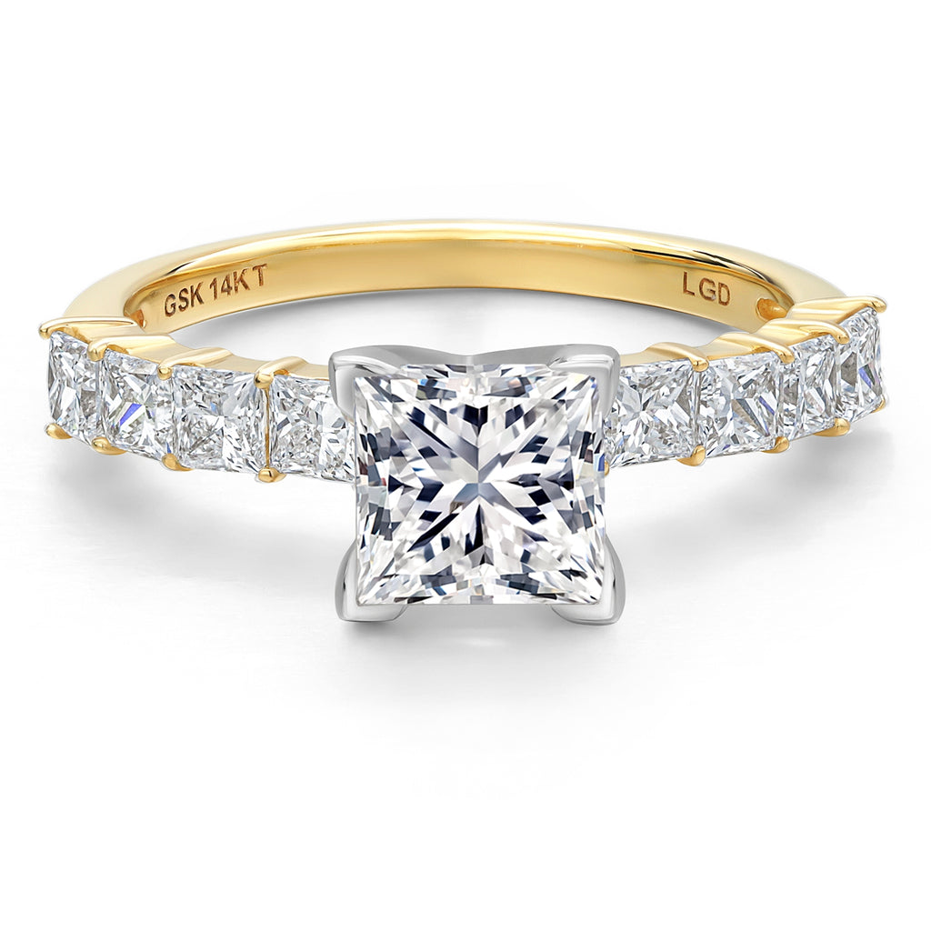 White Lab Grown Diamond - April_7_Ring in 14K Two Tone Gold