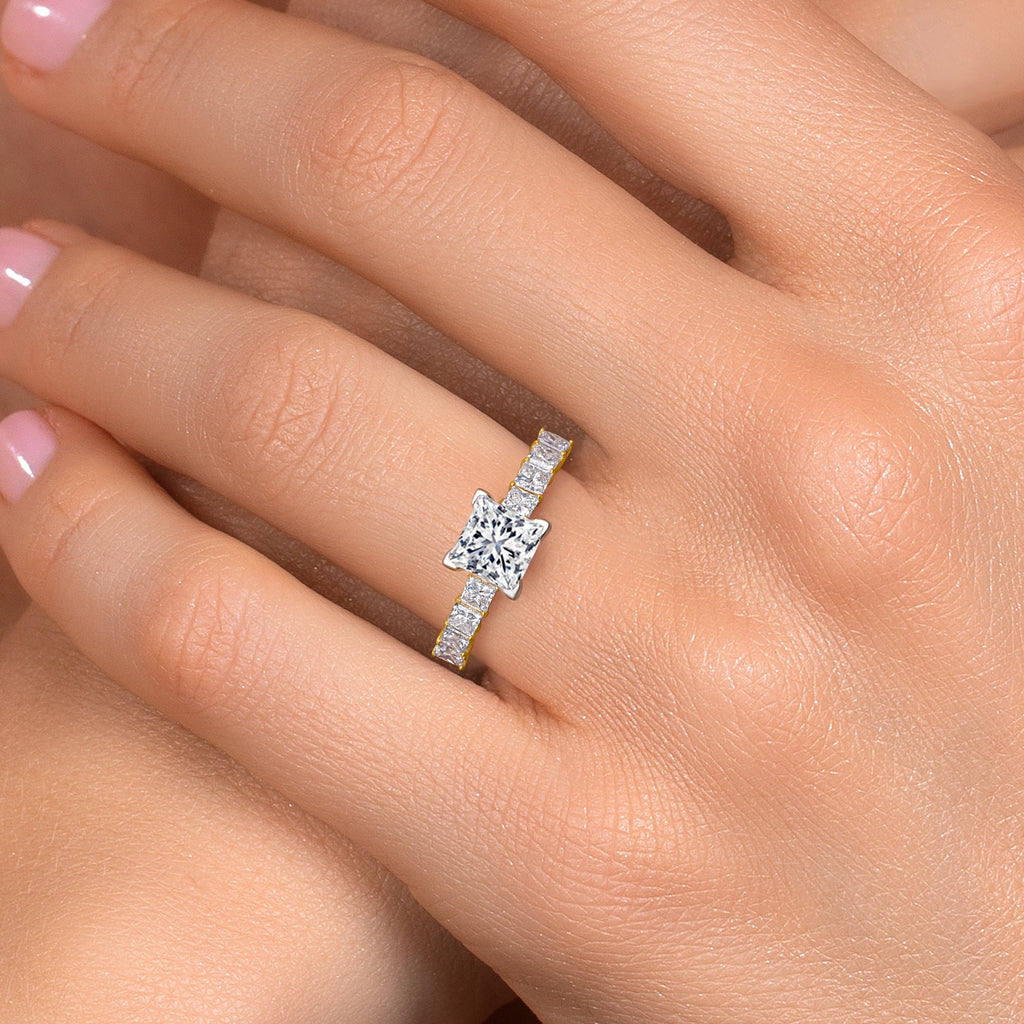 White Lab Grown Diamond - April_7_Ring in 14K Two Tone Gold