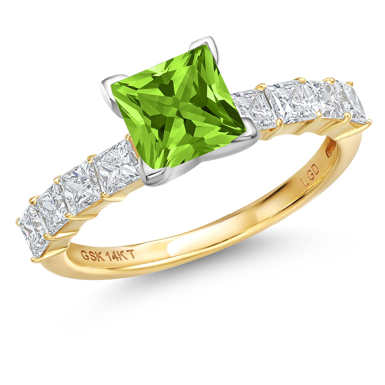 Peridot - August_8_Ring in 14K Two Tone Gold