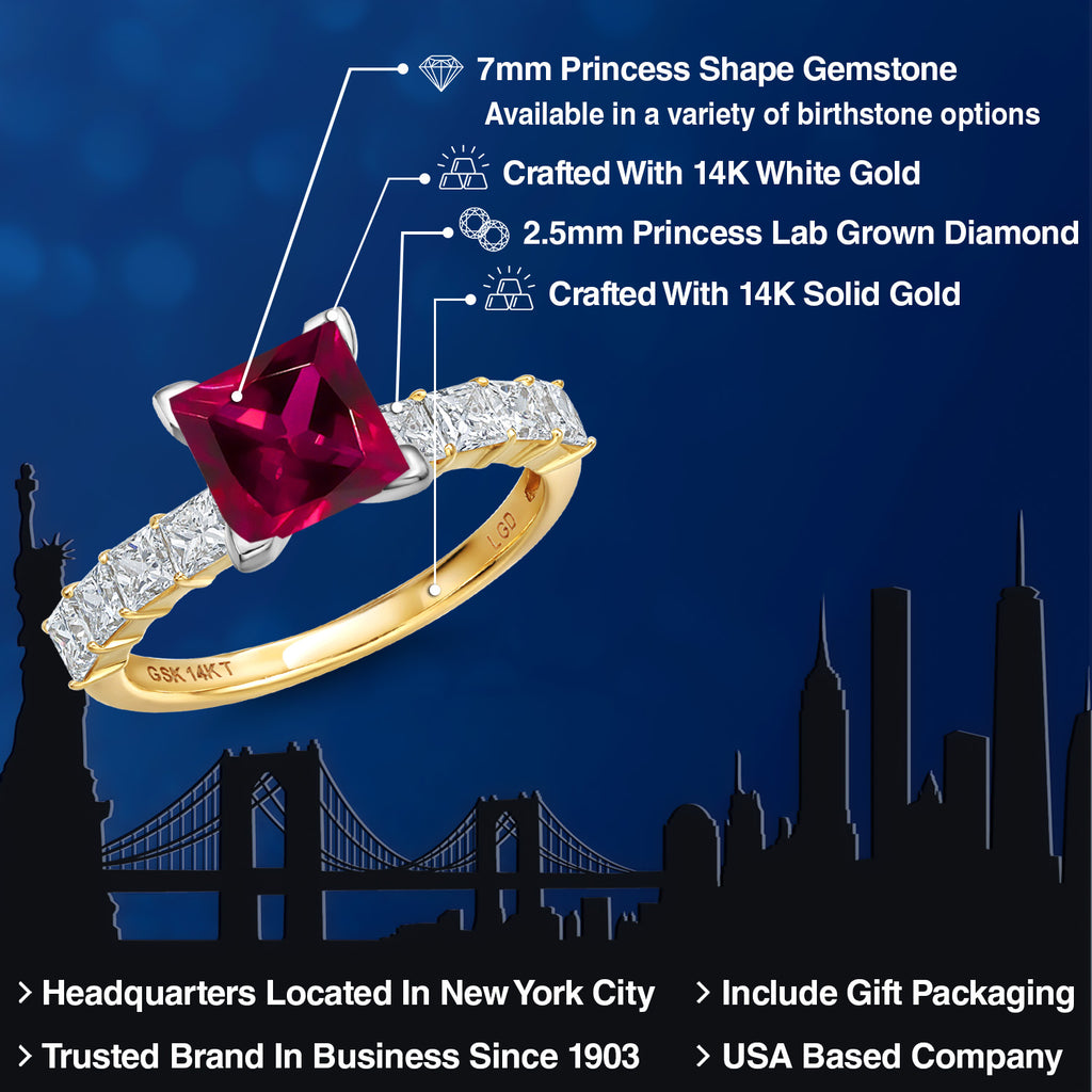 Created Ruby - July_7_Ring in 14K Two Tone Gold