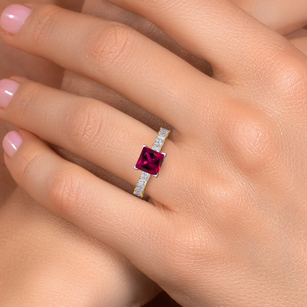 Created Ruby - July_7_Ring in 14K Two Tone Gold