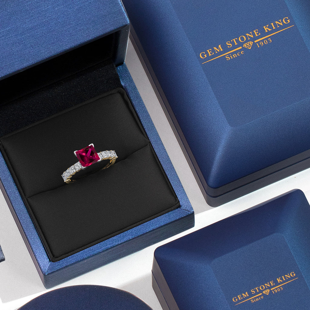 Created Ruby - July_7_Ring in 14K Two Tone Gold