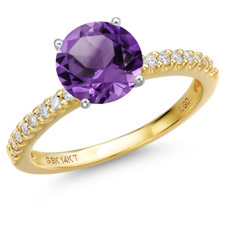 Amethyst - February_5_Ring in 14K Two Tone Gold