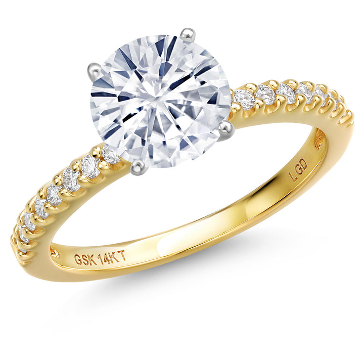 White Moissanite - April_7_Ring in 14K Two Tone Gold