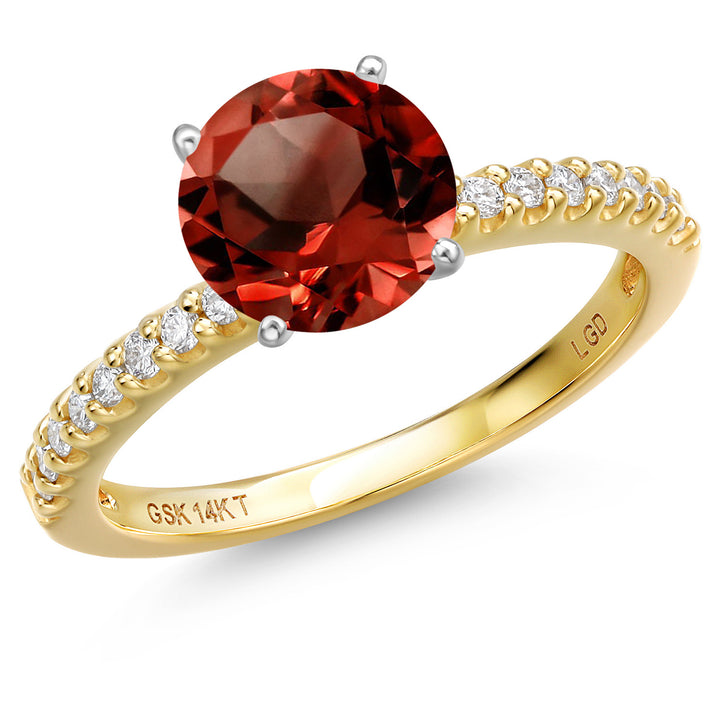 Garnet - January_5_Ring in 14K Two Tone Gold