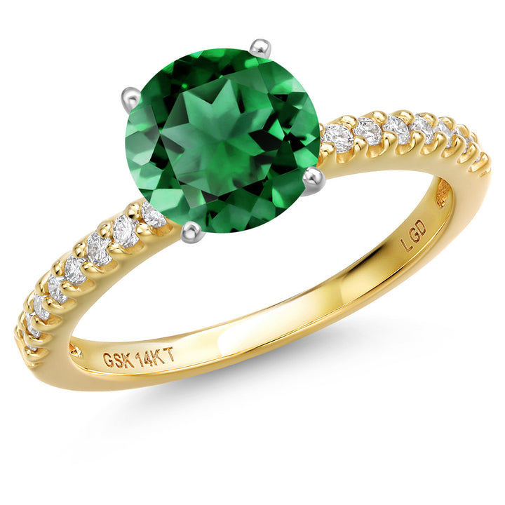 Nano Emerald - May_5_Ring in 14K Two Tone Gold