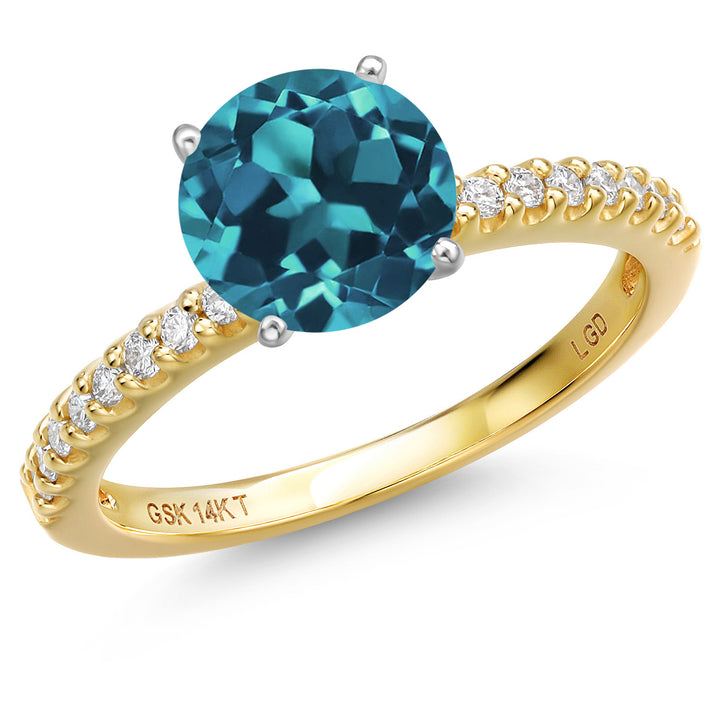 London Blue Topaz - November_5_Ring in 14K Two Tone Gold