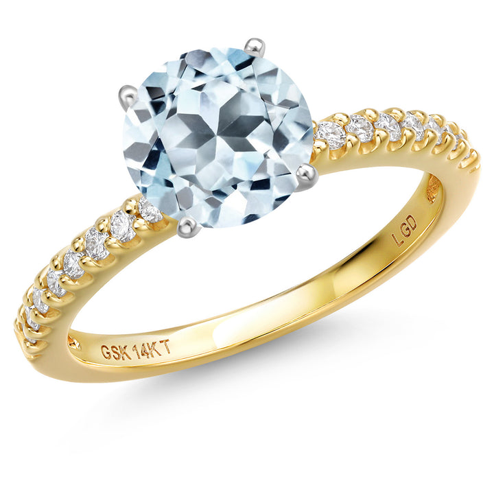 Sky Blue Topaz - November_5_Ring in 14K Two Tone Gold
