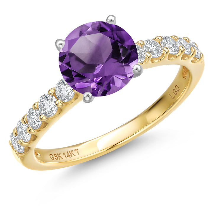 Amethyst - February_5_Ring in 14K Two Tone Gold