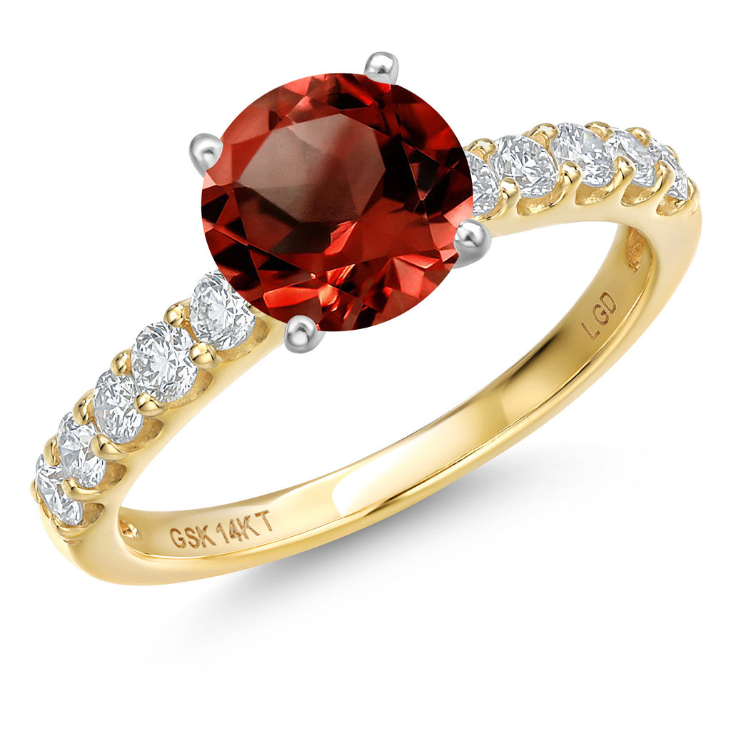 Garnet - January_8_Ring in 14K Two Tone Gold