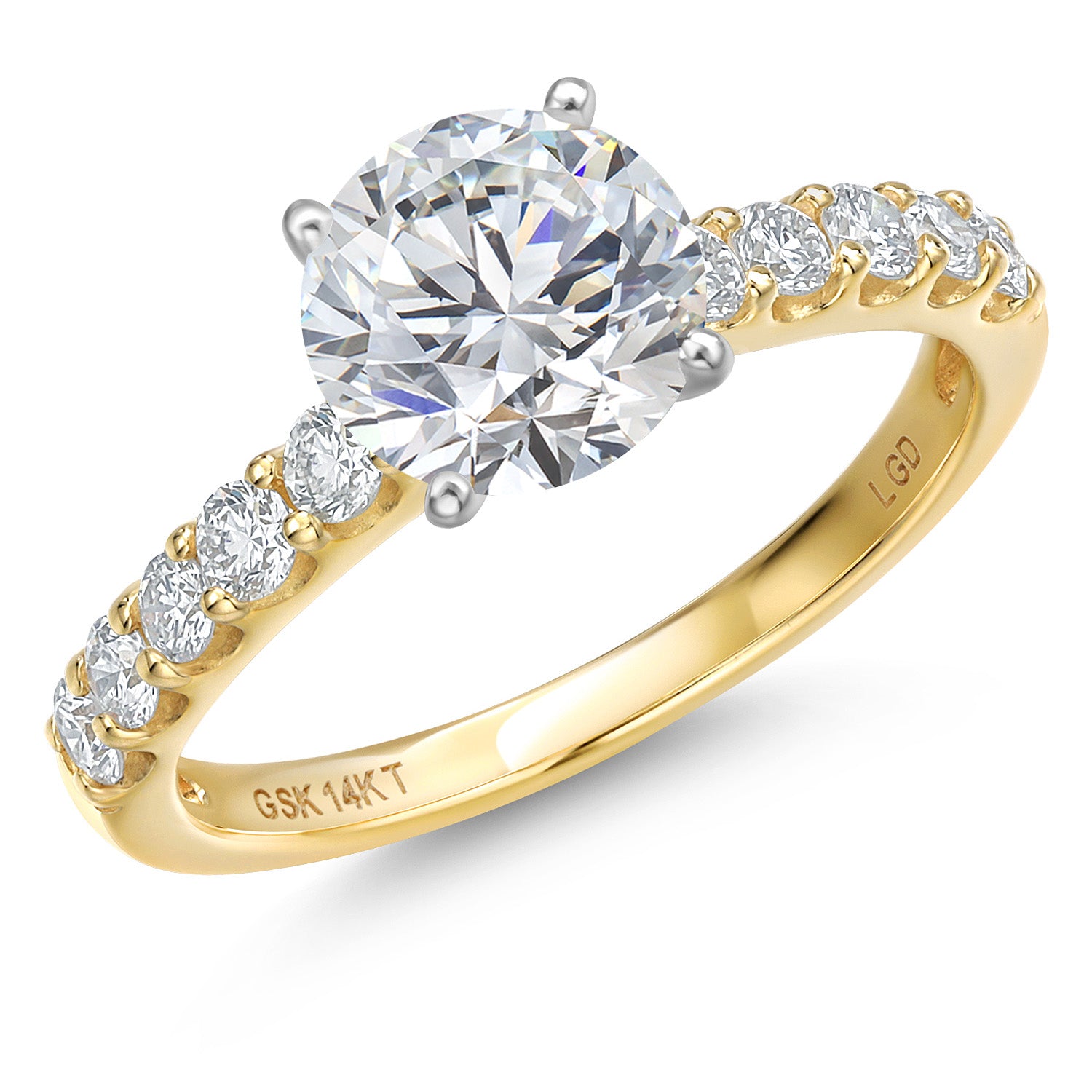 White Lab Grown Diamond - April_7_Ring in 14K Two Tone Gold