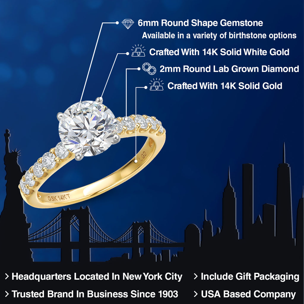 White Lab Grown Diamond - April_7_Ring in 14K Two Tone Gold