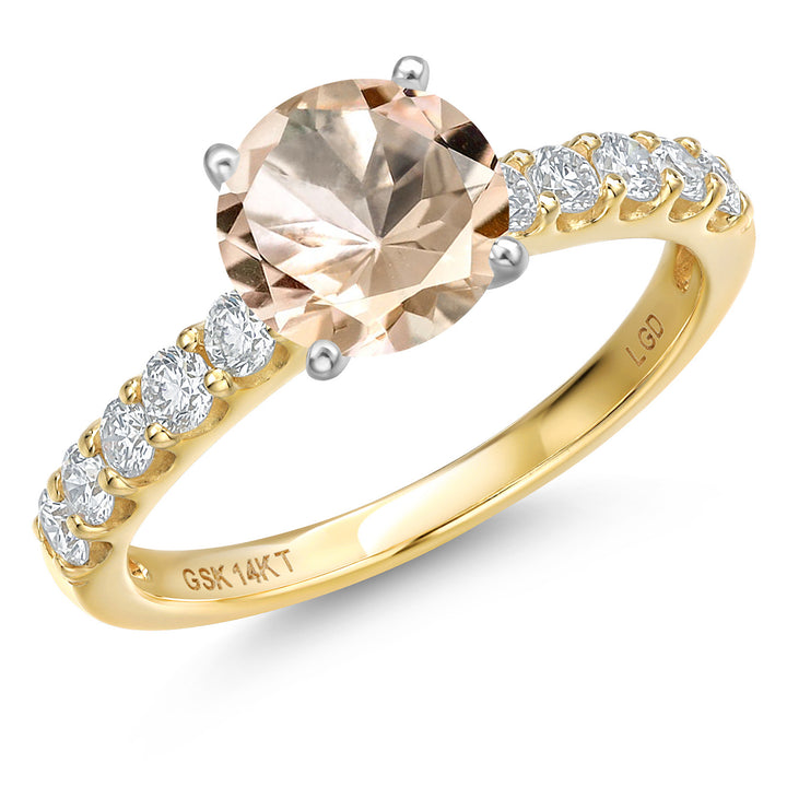 Morganite - October_5_Ring in 14K Two Tone Gold