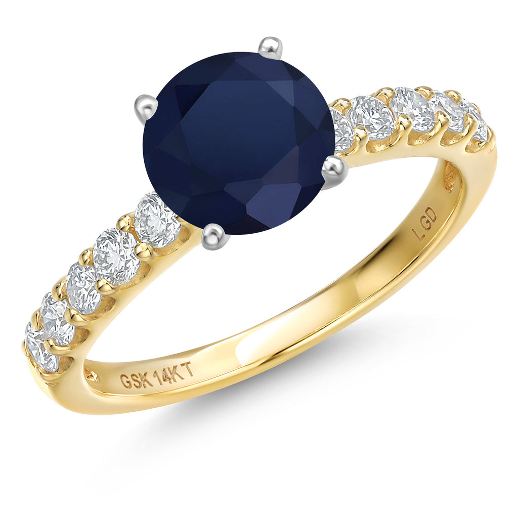 Blue Sapphire - September_6_Ring in 14K Two Tone Gold
