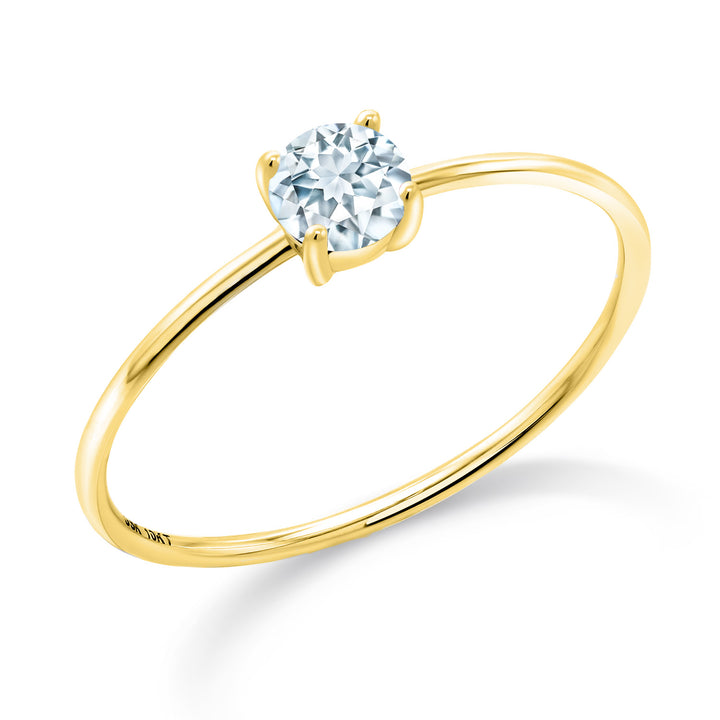 Aquamarine - March_5_Ring in 10K Yellow Gold