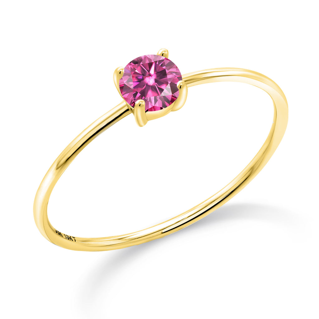 Pink Moissanite - April_6_Ring in 10K Yellow Gold