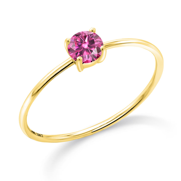 Pink Moissanite - April_5_Ring in 10K Yellow Gold