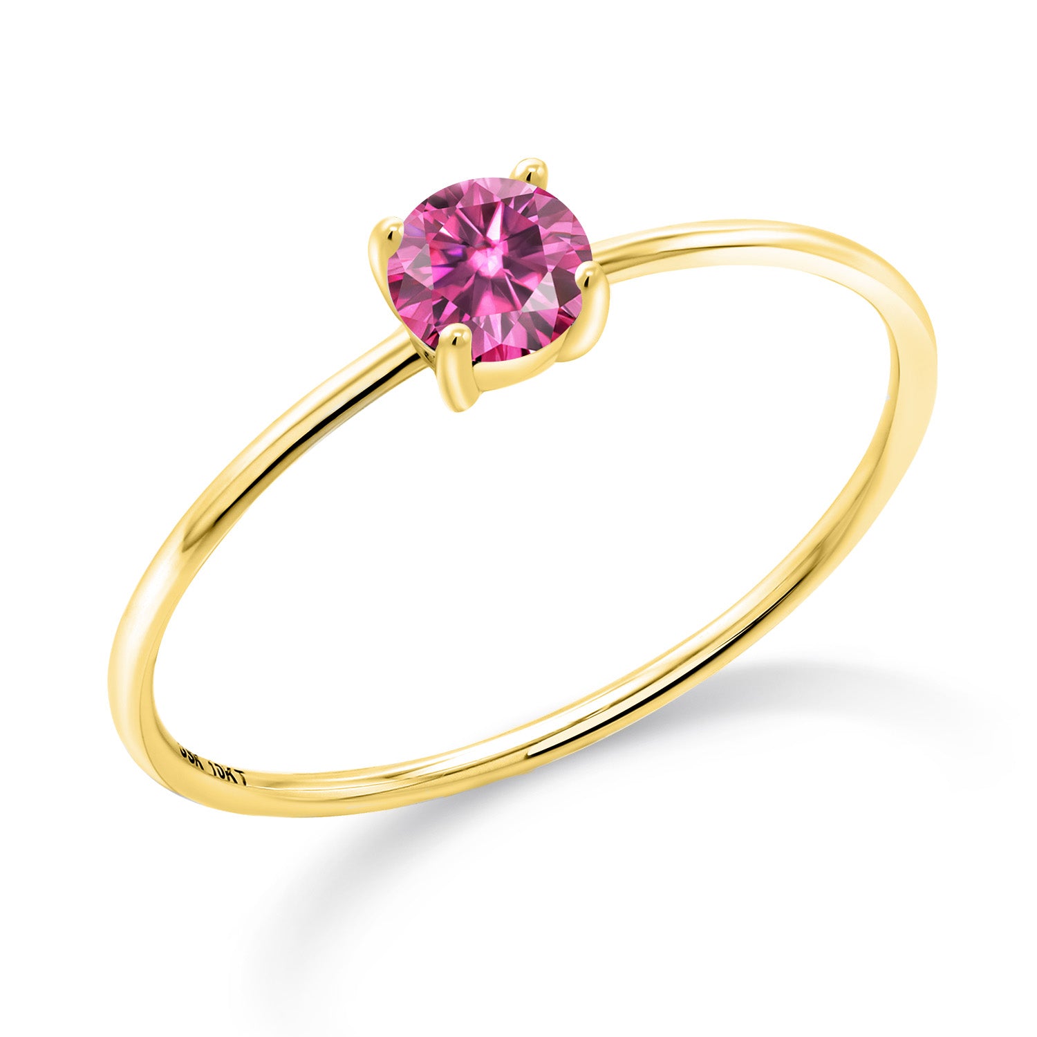 Pink Moissanite - April_9_Ring in 10K Yellow Gold