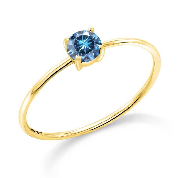 Persian Blue Moissanite - April_5_Ring in 10K Yellow Gold
