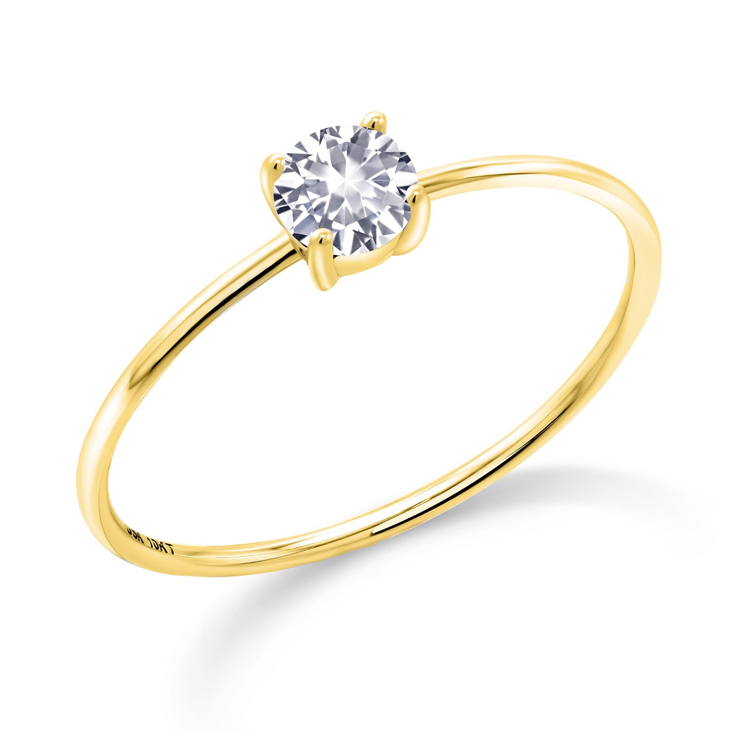 White Created Sapphire - September_8_Ring in 10K Yellow Gold