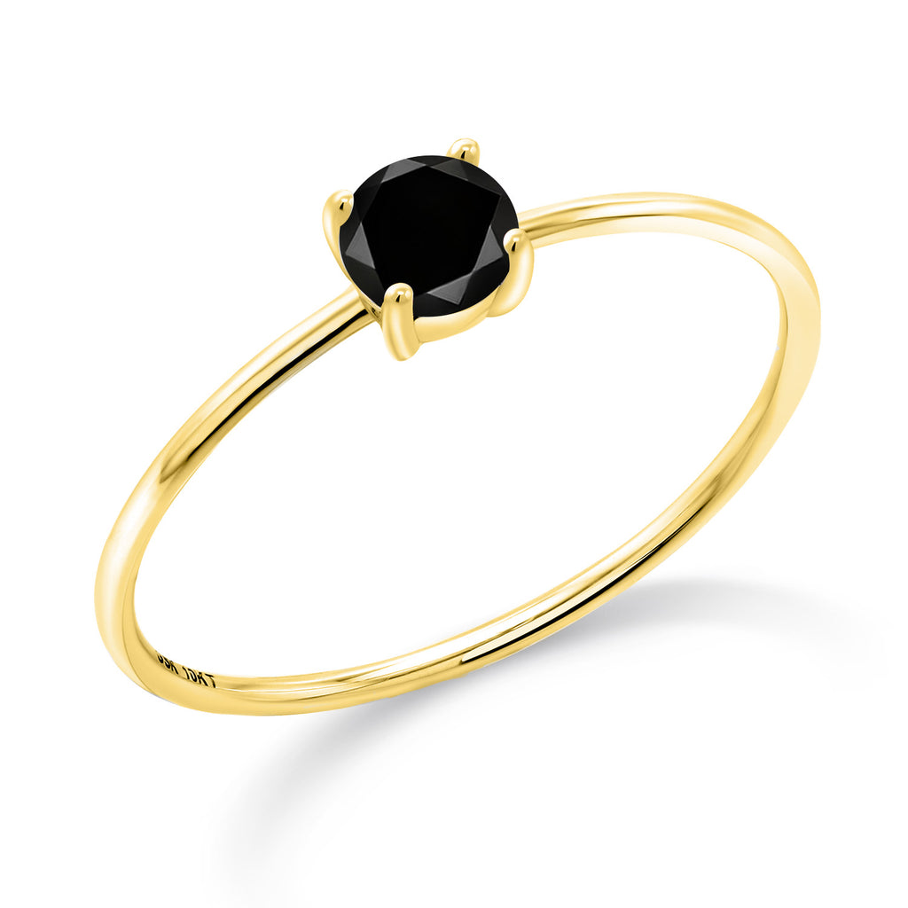 Black Diamond - April_7_Ring in 10K Yellow Gold