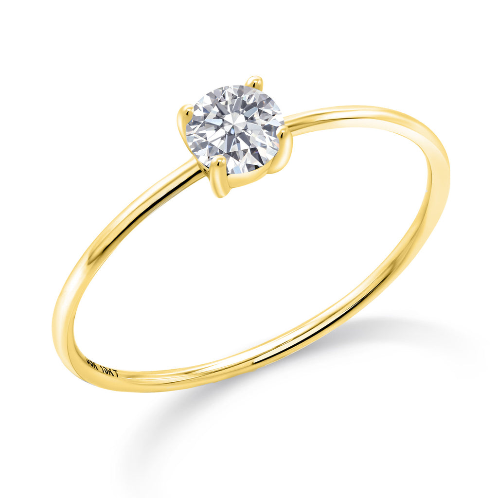 White Lab Grown Diamond - April_8_Ring in 10K Yellow Gold