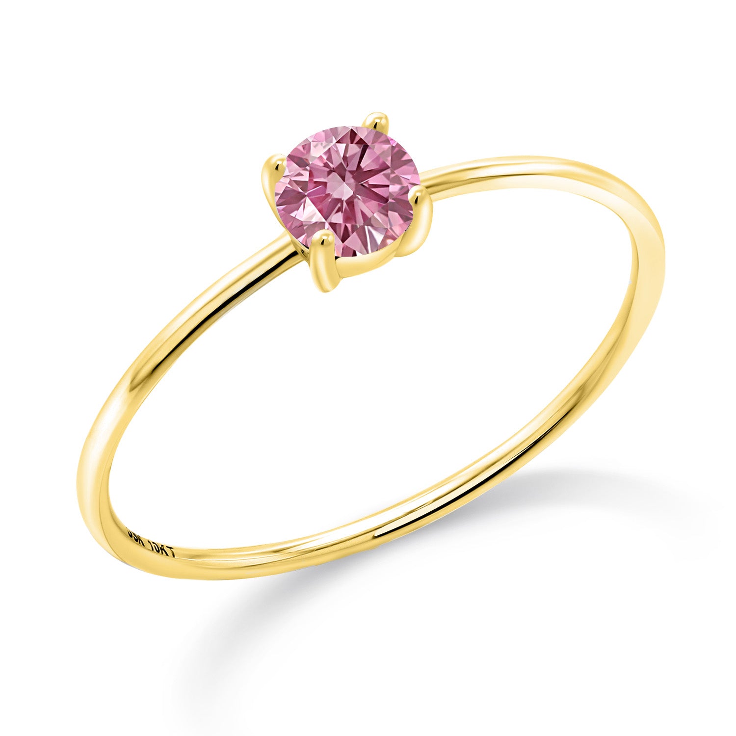 Pink Lab Grown Diamond - April_8_Ring in 10K Yellow Gold