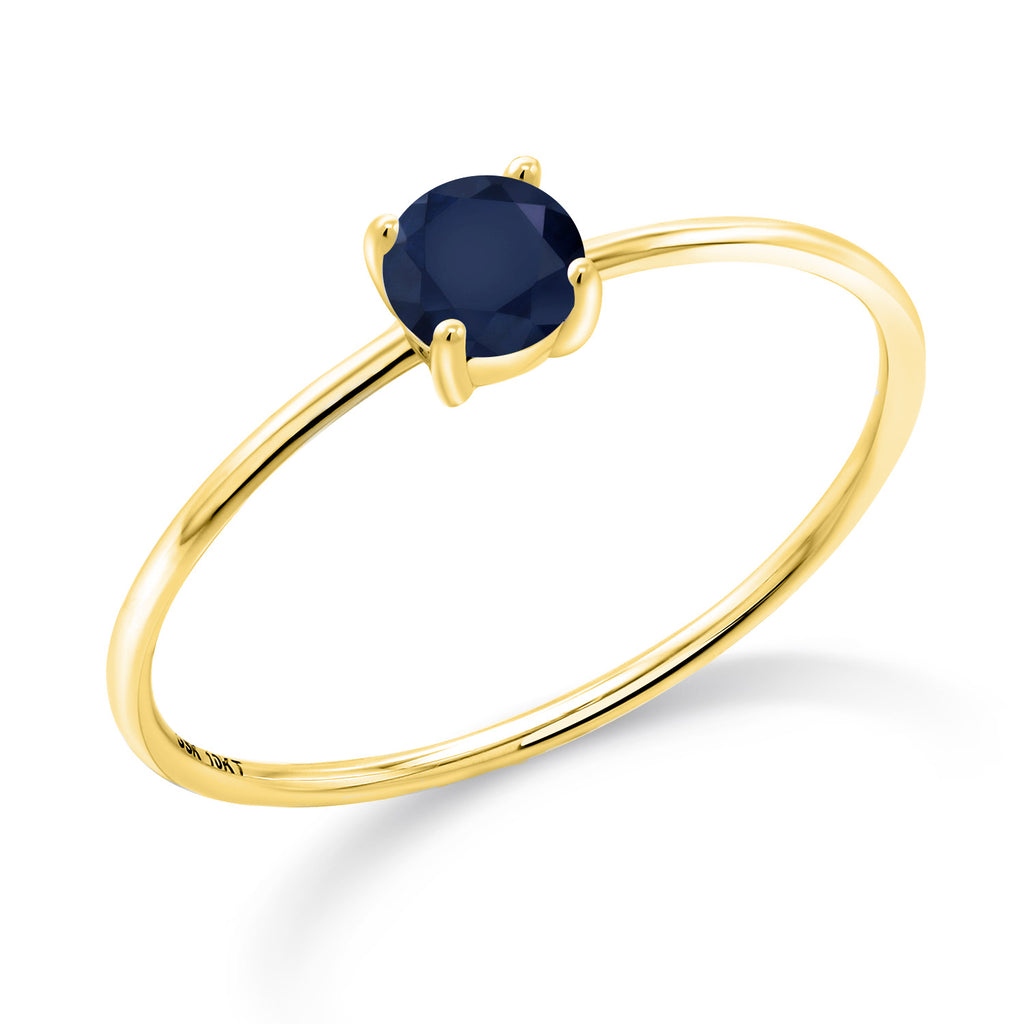 Blue Sapphire - September_7_Ring in 10K Yellow Gold