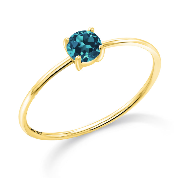 London Blue Topaz - November_5_Ring in 10K Yellow Gold