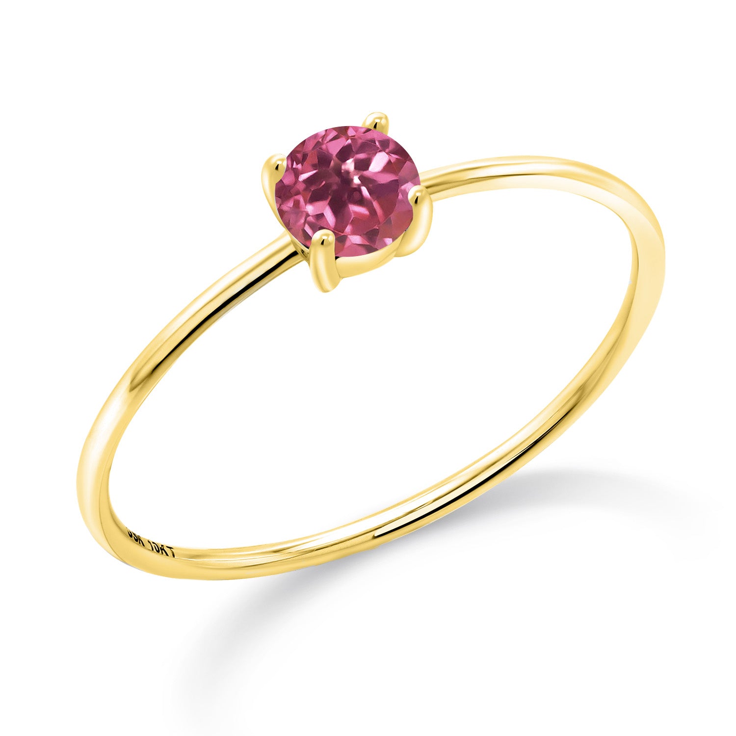 Pink Tourmaline - October_8_Ring in 10K Yellow Gold