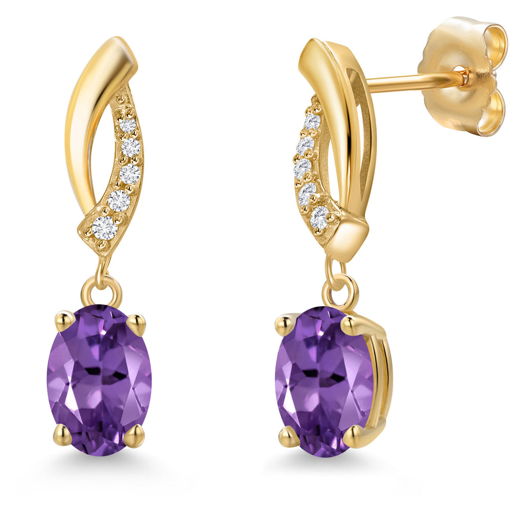 Amethyst - February_Earrings in 14K Yellow Gold