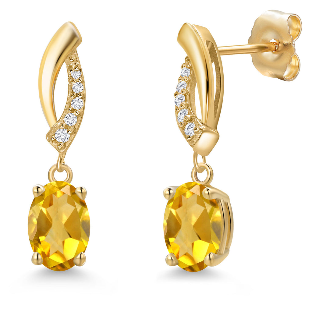 Citrine - November_Earrings in 14K Yellow Gold