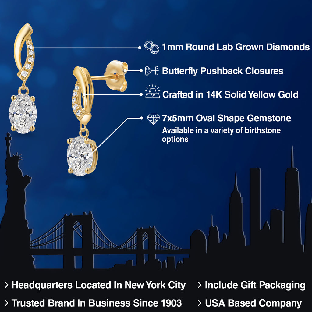 White Lab Grown Diamond - April_Earrings in 14K Yellow Gold