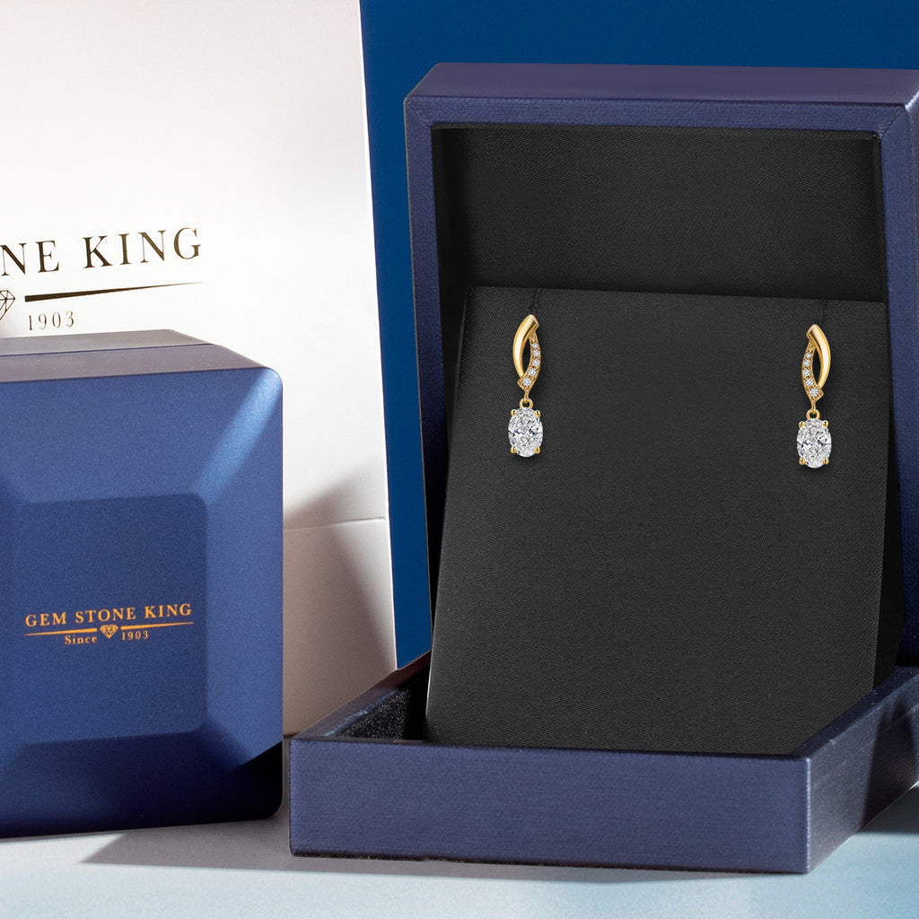 White Lab Grown Diamond - April_Earrings in 14K Yellow Gold