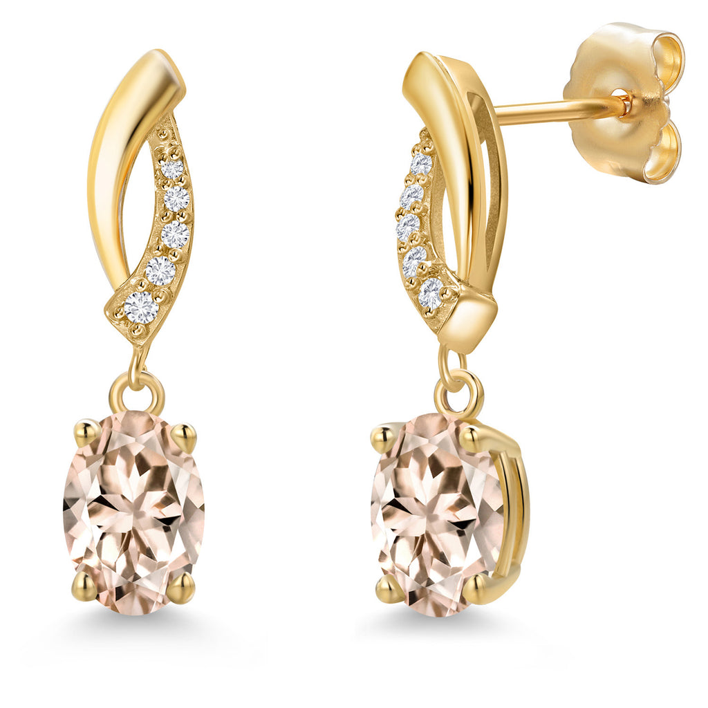 Morganite - October_Earrings in 14K Yellow Gold