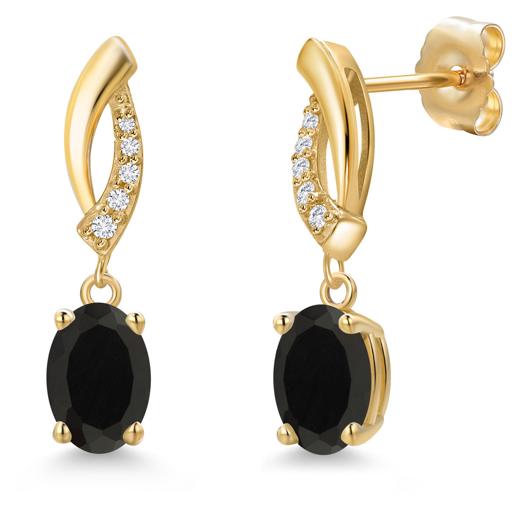 Onyx - December_Earrings in 14K Yellow Gold
