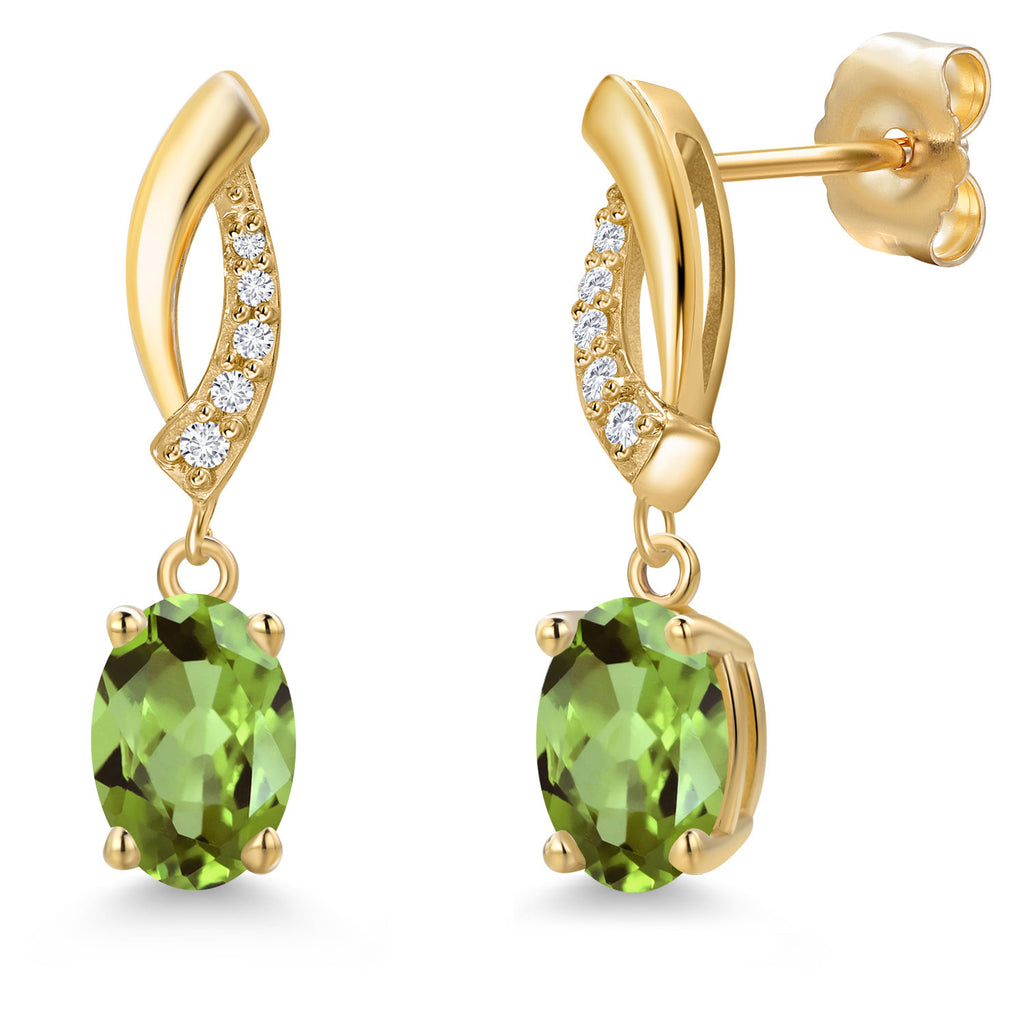 Peridot - August_Earrings in 14K Yellow Gold