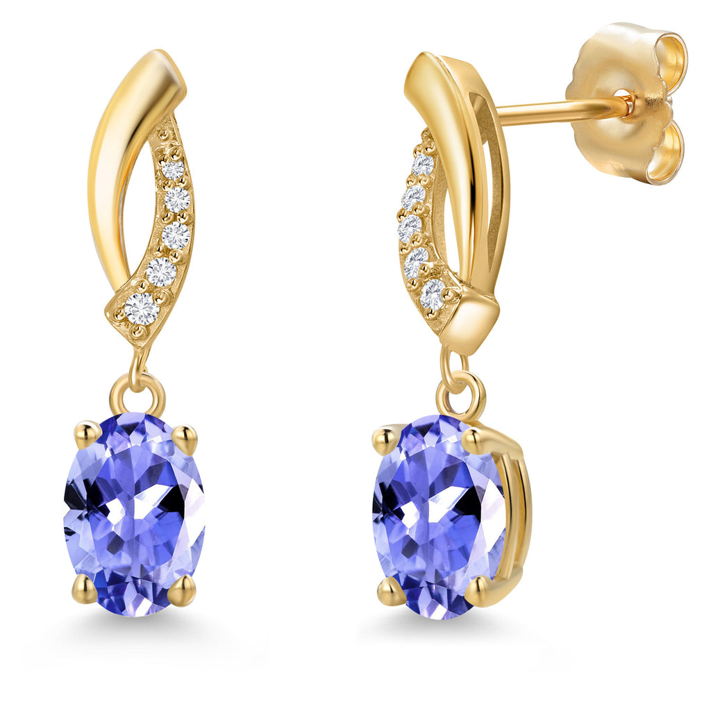 Tanzanite - December_Earrings in 14K Yellow Gold