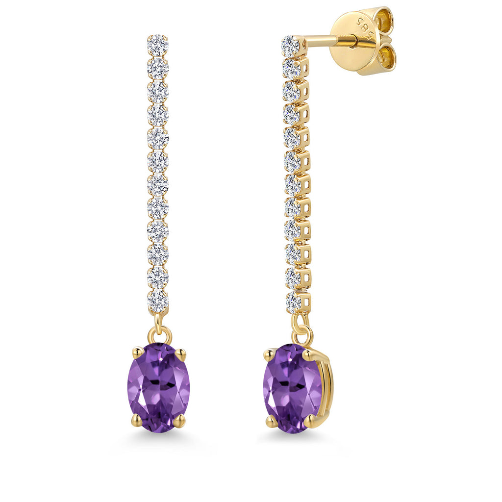 Amethyst - February_Earrings in 14K Yellow Gold