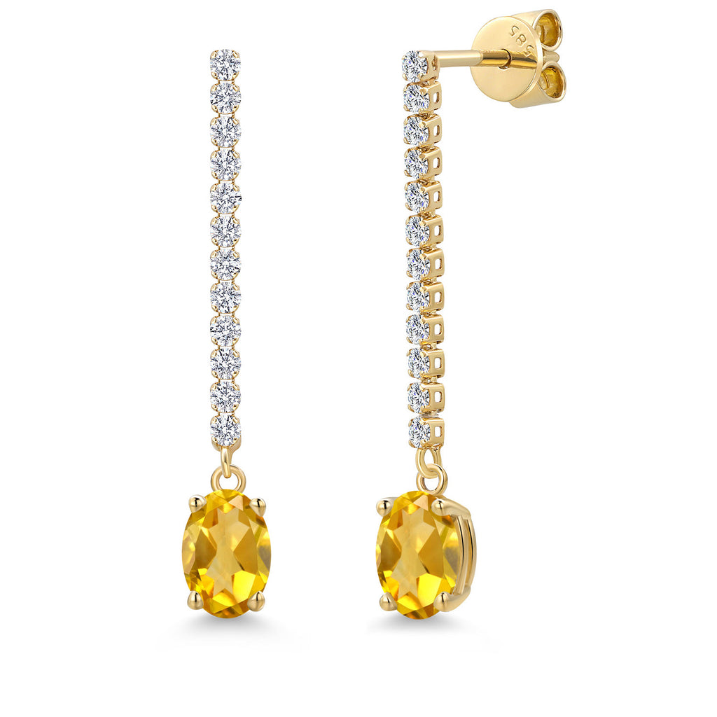 Citrine - November_Earrings in 14K Yellow Gold