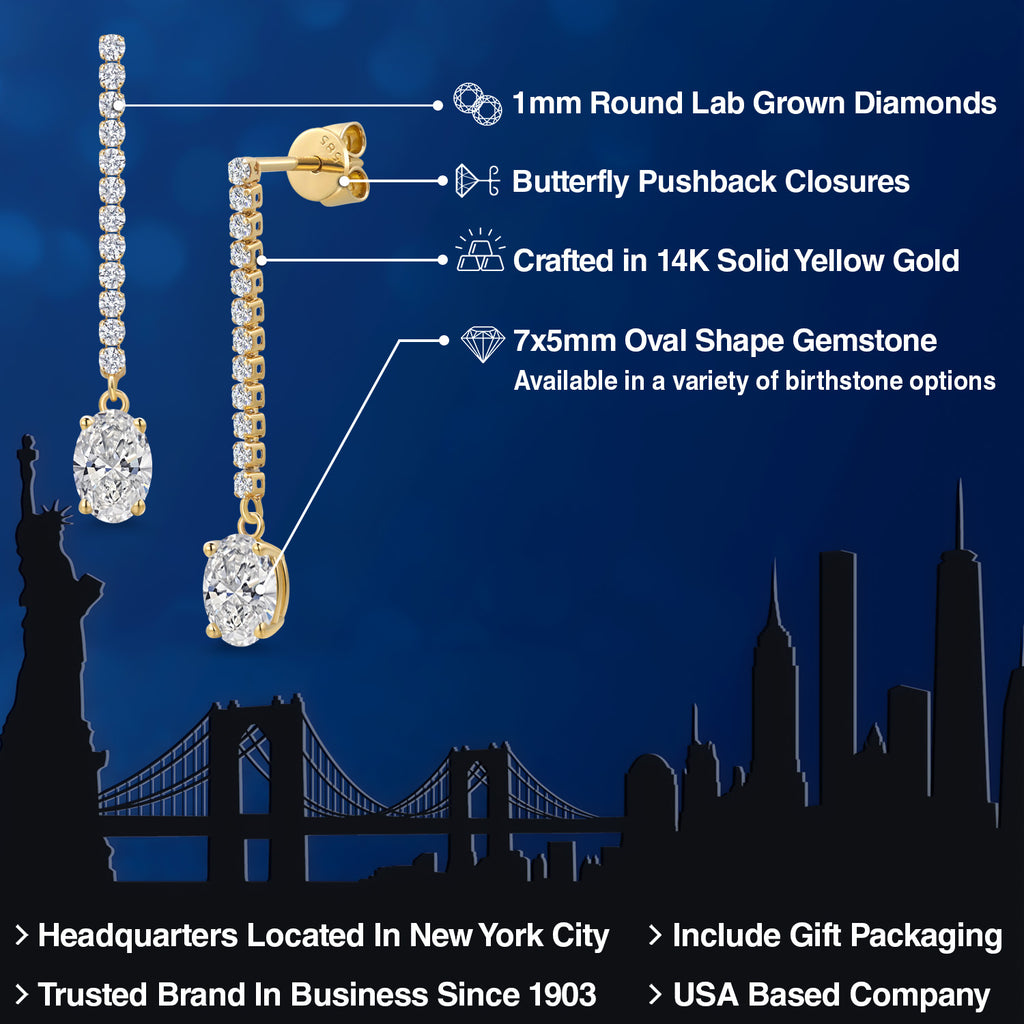 White Lab Grown Diamond - April_Earrings in 14K Yellow Gold