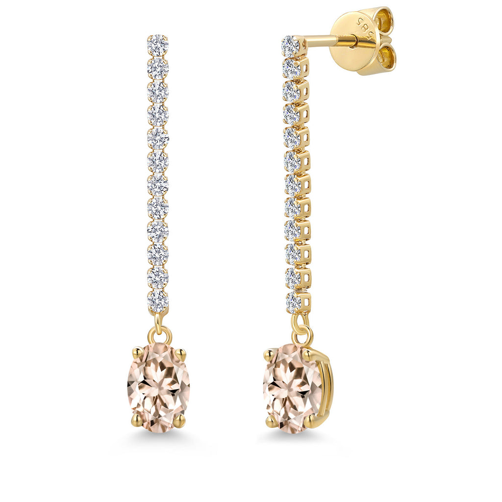 Morganite - October_Earrings in 14K Yellow Gold
