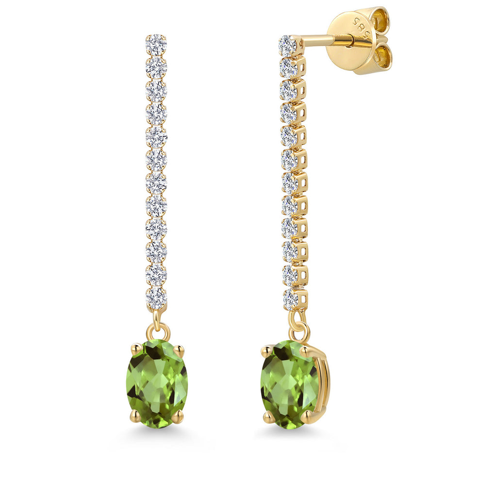 Peridot - August_Earrings in 14K Yellow Gold