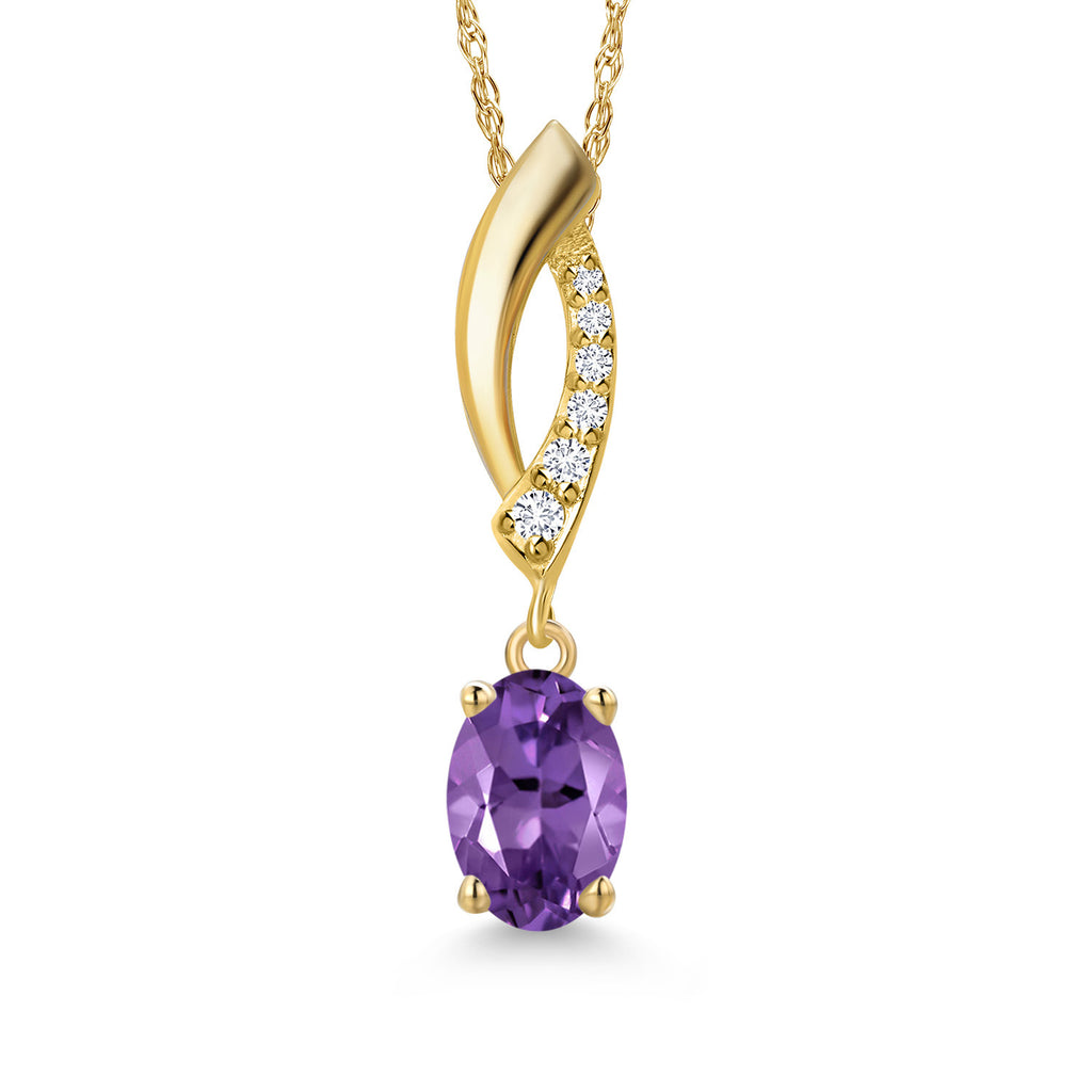 Amethyst - February_Pendant in 14K Yellow Gold